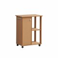 Made-To-Order 23.6 in. Wide Open Shelves & Cabinet Space Kitchen Cart, Beech MA2979178
